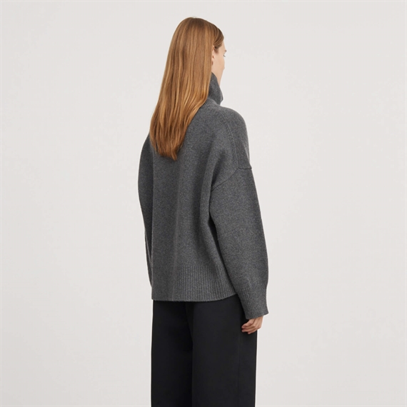 Skall Studio Silene T-neck Strik, Graphite Melange